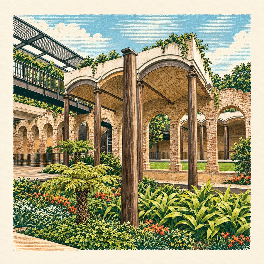 Amblemark illustration of Paddington Reservoir