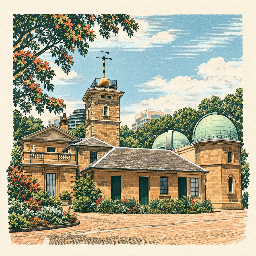 Amblemark illustration of Sydney Observatory
